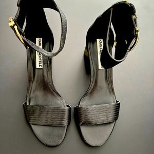 Karl Lagerfeld Haila Leather Block heels Size 7